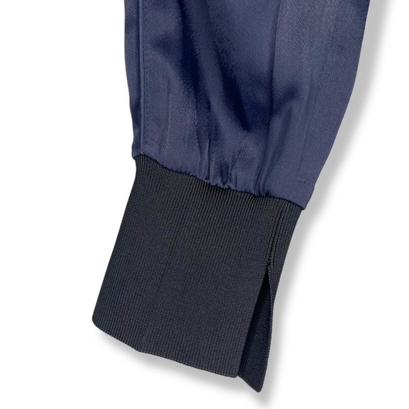 3.1 Phillip Lim High Rise Satin Jogger Pant Navy Blue Side Panel Tailored Size 2 - Picture 10 of 16